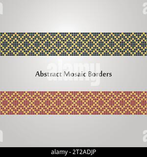 Abstrait Mosaic Border Designs différents éléments de décoration Illustration de Vecteur