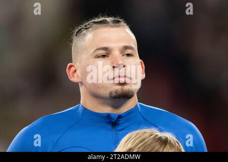 Londres, Angleterre. 17/10/2023, Kalvin Phillips (Angleterre) lors du match UEFA 'qualification européenne 2023-2024' entre l'Angleterre 3-1 Italie au stade de Wembley le 173 octobre 2023 à Londres, Angleterre. Crédit : Maurizio Borsari/AFLO/Alamy Live News Banque D'Images