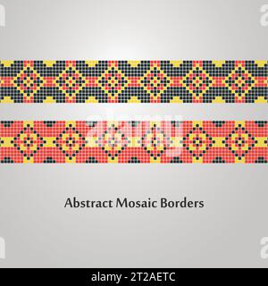 Abstrait Mosaic Border Designs différents éléments de décoration Illustration de Vecteur