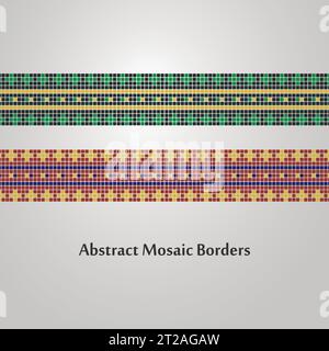 Abstrait Mosaic Border Designs différents éléments de décoration Illustration de Vecteur