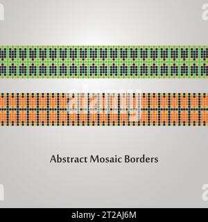 Abstrait Mosaic Border Designs différents éléments de décoration Illustration de Vecteur