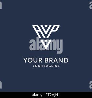 Idées de conception de logo de monogramme de triangle AP, logo de lettre initiale créative avec vecteur de logo de forme triangulaire Illustration de Vecteur