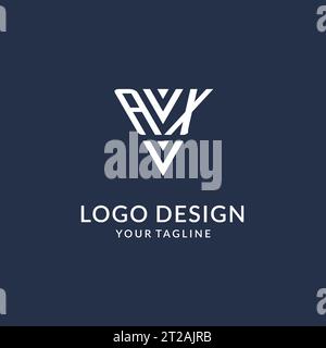 Idées de conception de logo de monogramme de triangle AX, logo de lettre initiale créative avec vecteur de logo de forme triangulaire Illustration de Vecteur