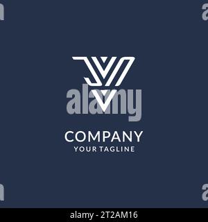 Idées de conception de logo de monogramme de triangle de JN, logo de lettre initiale créative avec vecteur de logo de forme triangulaire Illustration de Vecteur