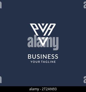 Idées de conception de logo de monogramme de triangle de PR, logo de lettre initiale créative avec vecteur de logo de forme triangulaire Illustration de Vecteur