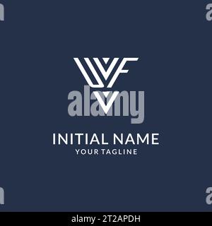 Idées de conception de logo de monogramme de triangle d'UF, logo de lettre initiale créative avec vecteur de logo de forme triangulaire Illustration de Vecteur