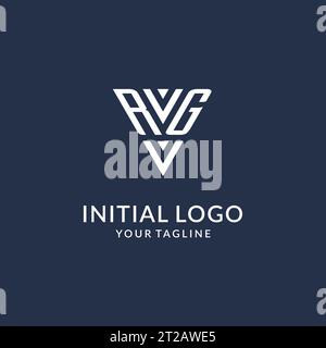 Idées de conception de logo de monogramme de triangle RG, logo de lettre initiale créative avec vecteur de logo de forme triangulaire Illustration de Vecteur