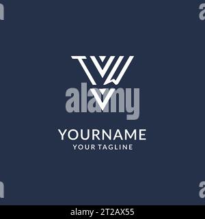 Idées de conception de logo de monogramme de triangle de TW, logo de lettre initiale créative avec vecteur de logo de forme triangulaire Illustration de Vecteur