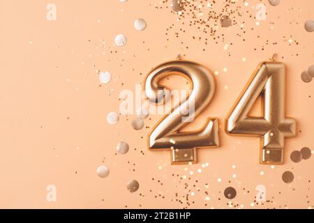 célébration de 24 ans. Bannière de bienvenue. Banque D'Images