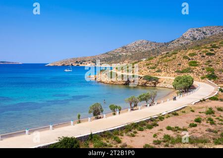 Plage de Kampos sur l'île de Lipsi, Grèce Banque D'Images