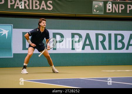 Stockholm, Kungliga tennishallen, JJ Wolf contre Laslo Djere JJ Wolf Banque D'Images