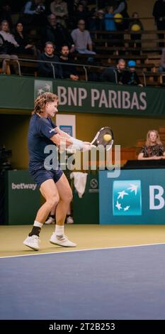 Stockholm, Kungliga tennishallen, JJ Wolf contre Laslo Djere JJ Wolf Banque D'Images