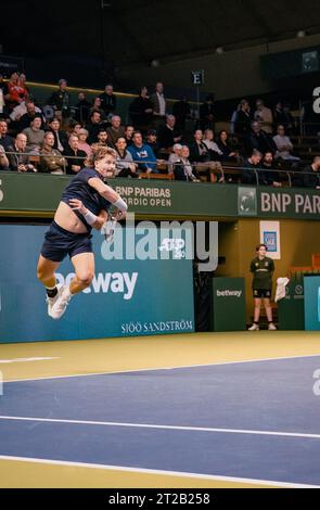 Stockholm, Kungliga tennishallen, JJ Wolf contre Laslo Djere JJ Wolf Banque D'Images