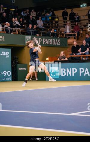 Stockholm, Kungliga tennishallen, JJ Wolf contre Laslo Djere JJ Wolf Banque D'Images