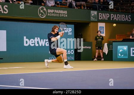 Stockholm, Kungliga tennishallen, JJ Wolf contre Laslo Djere JJ Wolf Banque D'Images