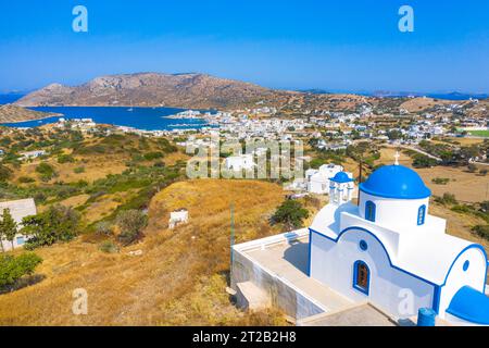 Le port pittoresque de l'île de Lipsi, Dodécanèse, Grèce Banque D'Images