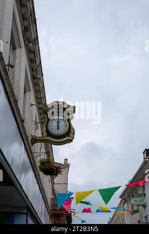 Mark & Spencer Clock, Falmouth Banque D'Images