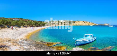 Plage de Hohlakoura sur l'île de Lipsi, Grèce Banque D'Images