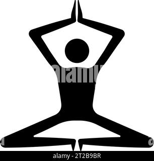 Symbole de l'icône de pose de yoga humain. illustration vectorielle Illustration de Vecteur