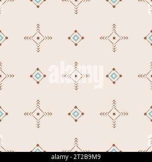 Motif aztèque sans couture avec ornements bohèmes ethniques. Origine tribale amérindienne. Illustration de Vecteur