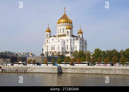 Moscou, Russie - 01 septembre 2018 : Vue de la Cathédrale de Christ le sauveur d'un jour de septembre ensoleillé Banque D'Images