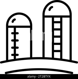 Icône de ligne Silo grain. signe de style linéaire pour concept mobile et web design. Icône de vecteur de contour de silo d'agriculture. Symbole, illustration du logo. Vecteur GRA Illustration de Vecteur