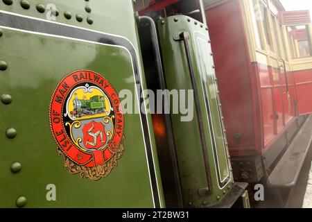 Locomotive à vapeur no. 11 'Maitland' à la gare Douglas sur le chemin de fer à vapeur de l'île de Man. Banque D'Images