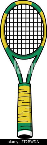 Raquette de tennis dans l'illustration vectorielle de technique de doodle Illustration de Vecteur