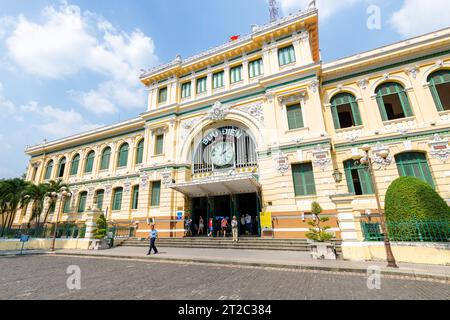 Bureau de poste central, Ho Chi Minh City, Vietnam Banque D'Images