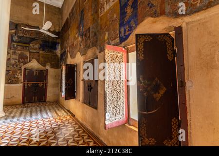 Temple Wat Bo et peintures, Siem Reap, Cambodge Banque D'Images