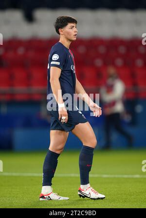 Elisa de Almeida du Paris Saint-Germain lors du match de qualification de deuxième tour de la Ligue des champions féminine de l'UEFA au Parc des Princes à Paris, France. Date de la photo : mercredi 18 octobre 2023. Banque D'Images