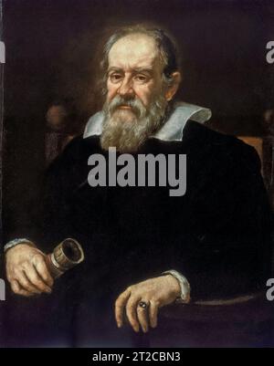 Justus Sustermans, Portrait de Galileo Galilei, 1636, huile sur toile, Royaume-Uni. restauré numériquement Banque D'Images