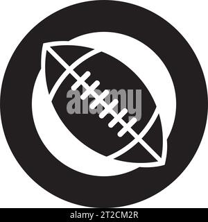 Noir abstrait rond icône de football américain sur un fond blanc Illustration de Vecteur