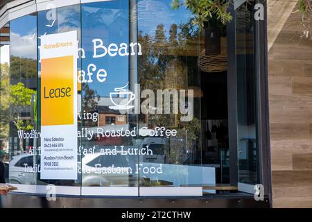 Café café à louer, petite entreprise fermée à Sydney et locaux disponibles à louer, Nouvelle-Galles du Sud, Australie Banque D'Images