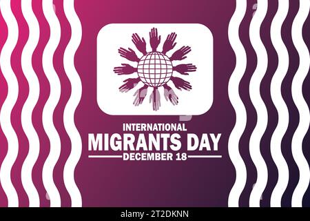 Journée internationale des migrants. Illustration vectorielle. Décembre 18. Convient pour carte de voeux, affiche et bannière Illustration de Vecteur