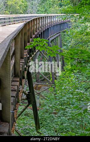 Pont Trestle sur le sentier Galloping Goose, parc régional Sooke Potholes Banque D'Images