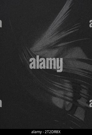 Texture de la vieille surface sur fond noir avec des rayures blanches, texture de timbre avec effet grunge, endommagé, effets de bruit les superpositions sales se multiplient Banque D'Images