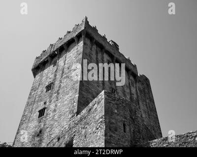 Arrière-plan de la tour antique, château de Blarney en Irlande, forteresse celtique Banque D'Images