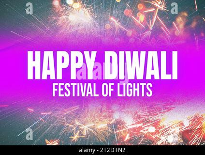 Festival indien Happy Diwali avec festival de lumières, fond de vacances, conception d'affiche de salutation de célébration de Diwali Banque D'Images