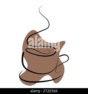 Dessin de ligne continu de tasse de café. Vector illustration. Concept de logo, bannière, carte, affiche, flyer Illustration de Vecteur