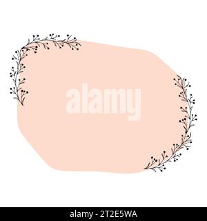 Joli cadre de lettrage floral. Illustration de doodle vectoriel. Ornement de fleur.Illustration vectorielle Illustration de Vecteur