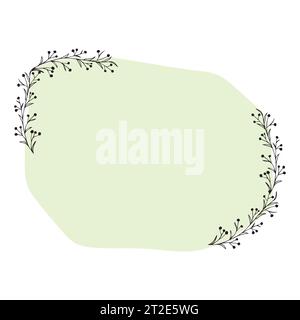 Joli cadre de lettrage floral. Illustration de doodle vectoriel. Ornement de fleur.Illustration vectorielle Illustration de Vecteur