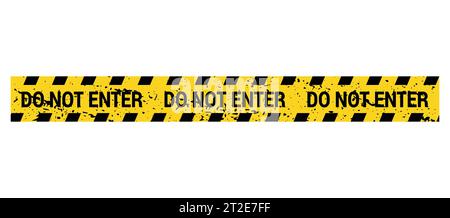 Ligne ne pas entrer. Ruban barrière. Frontière de scène de crime. Type de sécurité. Conduite de restriction en cas d'accident. Isolé sur fond blanc. Illustration vectorielle Illustration de Vecteur