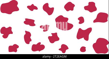 Motif sans couture Viva magenta vache. Vecteur long fond abstrait avec des taches dessinées à la main répétées sur un fond blanc Illustration de Vecteur