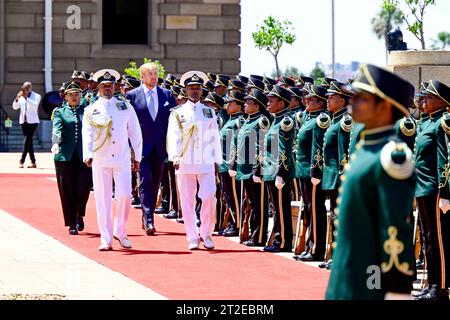 Pretoria 19-10-2023 inspection Garde d'honneur par le roi Willem Alexander 2e jour de visite d'État de 3 jours du roi et de la reine hollandais en Afrique du Sud, cérémonie de bienvenue aux bâtiments de l'Union à Pretoria photo : Albert Nieboer Banque D'Images