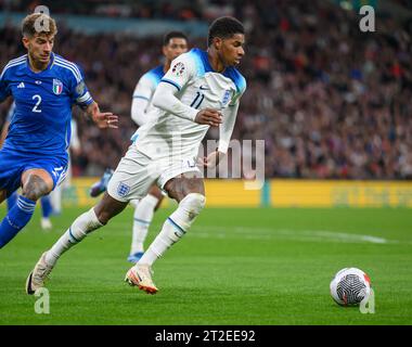 Londres, Royaume-Uni. 17 octobre 2023. 17 oct. 2023 - Angleterre - Italie - qualification Euro 2024 - Stade de Wembley. Marcus Rashford d'Angleterre. Crédit photo : Mark pain / Alamy Live News Banque D'Images