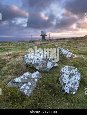 Le sommet de Titterstone Clee Hill près de Ludlow dans le Shropshire rural, Angleterre, Royaume-Uni Banque D'Images