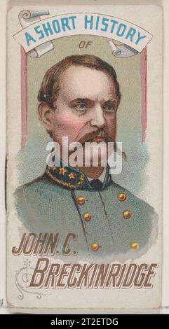 A Short History of General John Cabell Breckinridge, extrait de la série de livrets (N78) pour les cigarettes de marque Duke publiée par W. Duke, Sons & Co American Lithography by Knapp & Company American 1888 Livrets miniatures de la série 'Histories of Generals' (N78), publiés dans un ensemble de 50 livrets en 1888 pour promouvoir les cigarettes de marque W. Duke Sons & Co. Chaque livret se compose de 16 pages avec couvertures. Afficher plus. A Short History of General John Cabell Breckinridge, extrait de la série de livrets histoires des généraux (N78) pour cigarettes de marque Duke. 1888. Lithographie couleur commerciale. Banque D'Images