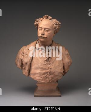 Alexandre Dumas fils Jean-Baptiste Carpeaux français modelé en 1873, coulé avant 1875, probablement en 1873 Carpeaux était un portraitiste au talent phénoménal, et dans l'auteur et dramaturge français Alexandre Dumas (Paris 1824 – Marly-le-Roi 1895) il semble avoir trouvé un personnage idéal. Dumas et Carpeaux étaient des compagnons proches dont l'amitié a duré de nombreuses années et des événements de la vie. Trois ans seulement avant son décès prématuré, Carpeaux reçoit une commande de l'État français pour réaliser un portrait de Dumas père pour le foyer de la Comédie française, qui abrite un panthéon de ressemblances du grand français Banque D'Images