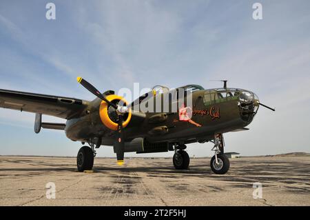 Un bombardier B-25 Mitchell, Georgie's gal, avec du nez Banque D'Images